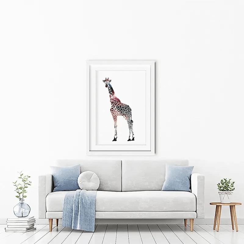 Giraffe On White Framed Art Print Giraffe On White Framed Art Print wall art product Sarah Manovski