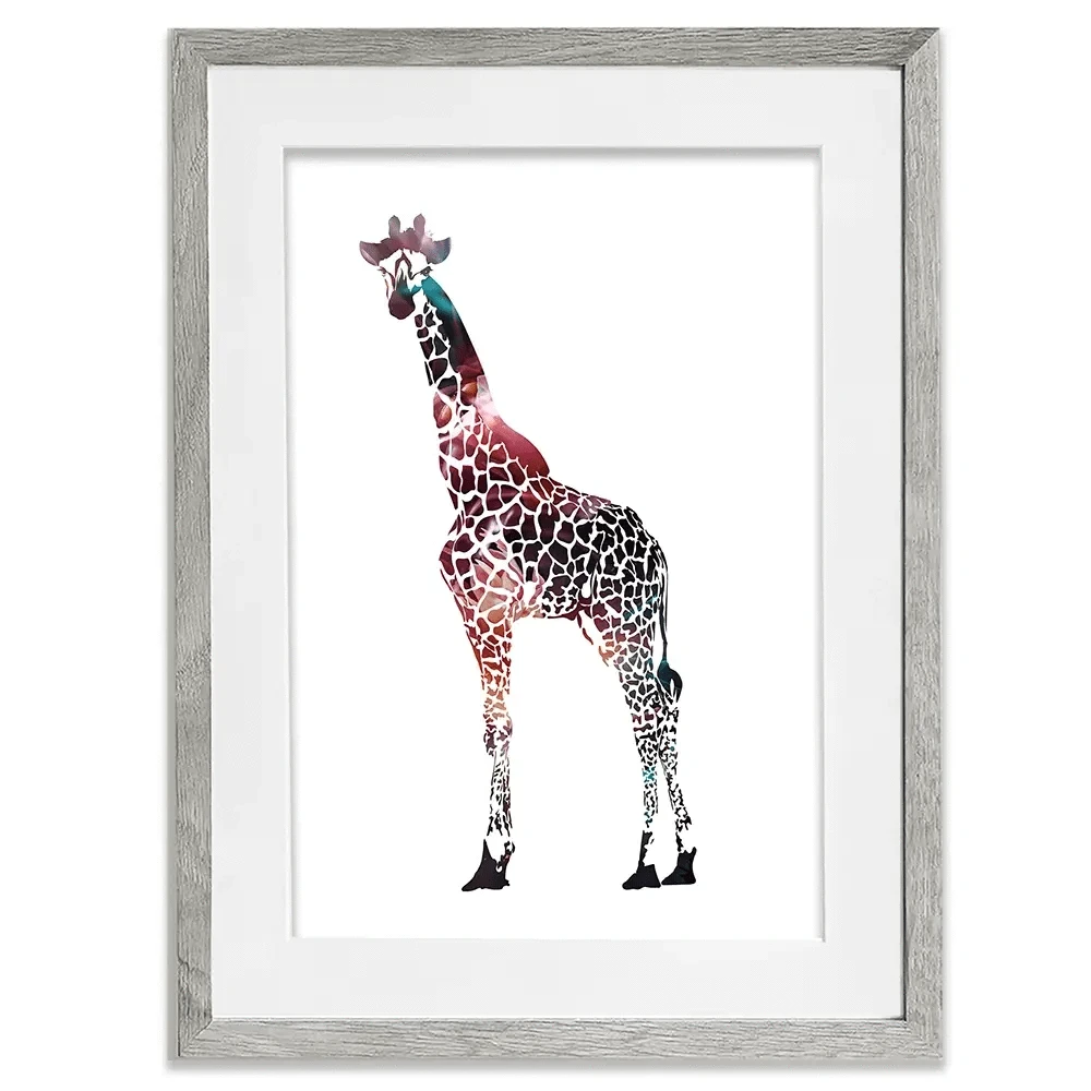 Giraffe On White Framed Art Print Giraffe On White Framed Art Print wall art product Sarah Manovski
