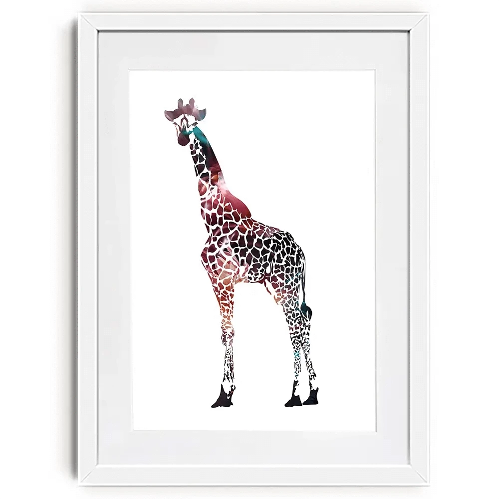 Giraffe On White Framed Art Print Giraffe On White Framed Art Print wall art product Sarah Manovski
