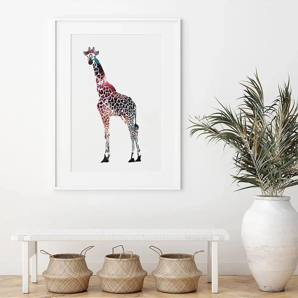 Giraffe On White Framed Art Print Giraffe On White Framed Art Print wall art product Sarah Manovski