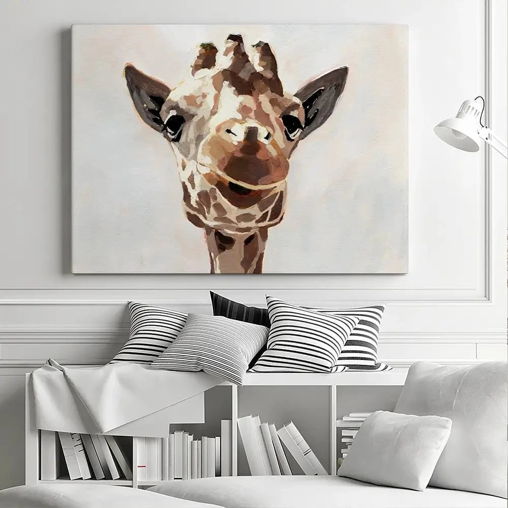 Giraffe's Gaze Canvas Print Giraffe's Gaze Canvas Print wall art product Victoria Barnes