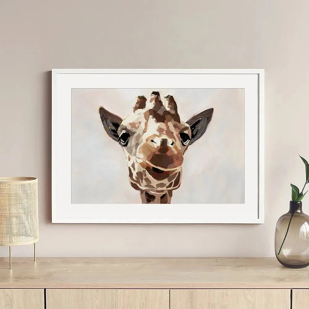 Giraffe's Gaze Framed Art Print Giraffe's Gaze Framed Art Print wall art product Victoria Barnes
