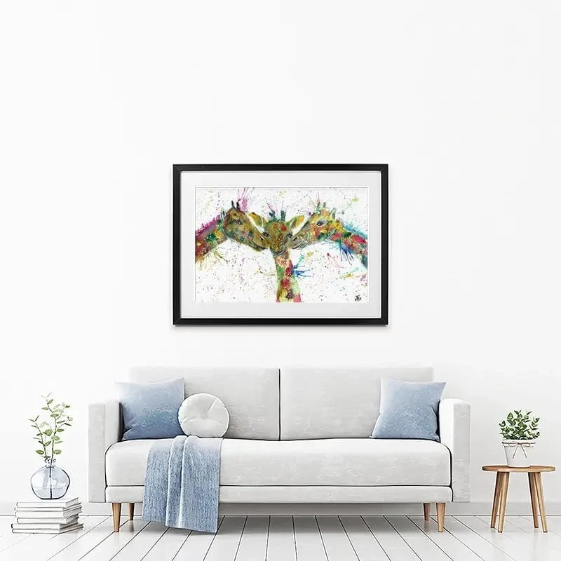 Giraffes Together Framed Art Print Giraffes Together Framed Art Print wall art product Jamie Taylor