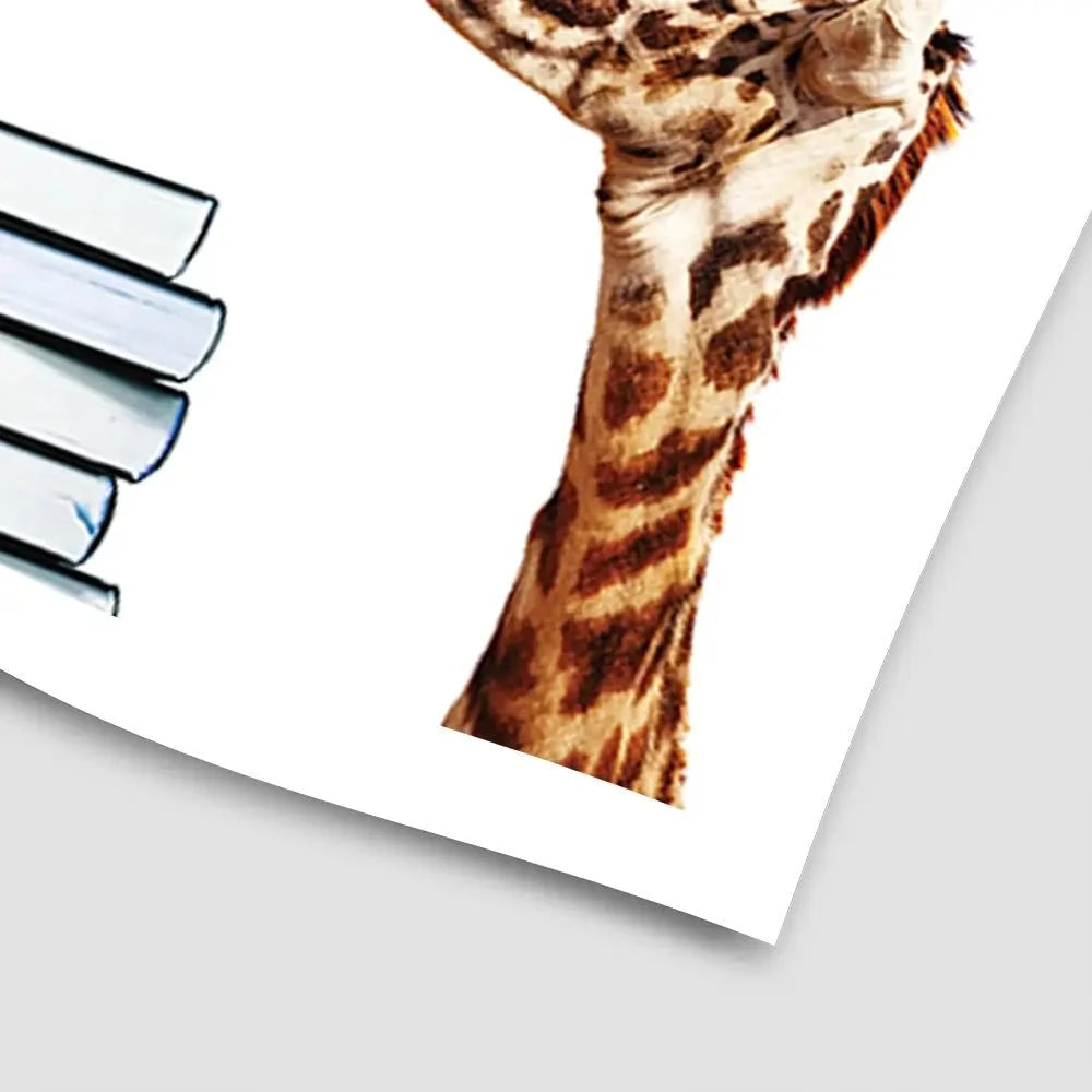 Giraffes With Books Art Print Giraffes With Books Art Print wall art product Sergey Novikov / Shutterstock