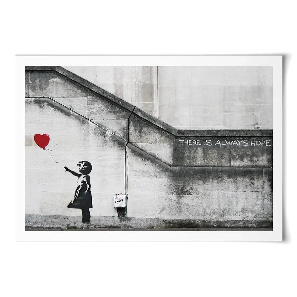 Girl And Heart Balloon Art Print Girl And Heart Balloon Art Print | Girl And Heart Balloon Artwork  wall art product Banksy