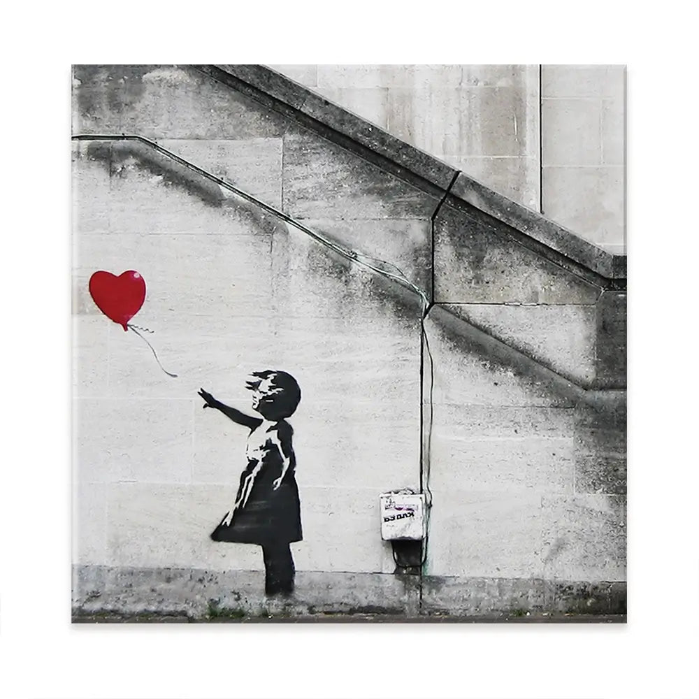 Girl And Heart Balloon Oversized Canvas Print Girl And Heart Balloon Oversized Canvas Print wall art product Art Print Shop