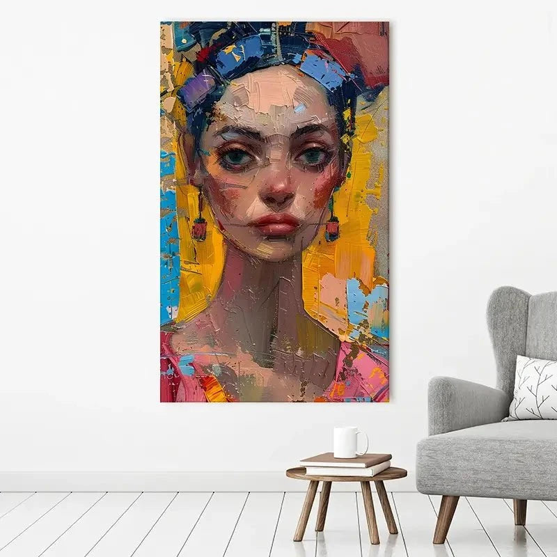 Girl With Colourful Hair Canvas Print Girl With Colourful Hair Canvas Print wall art product Elena Avanesova