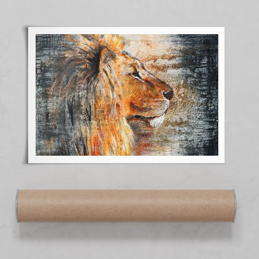 Glowing Lion Art Print Glowing Lion Art Print wall art product Studio Paint-Ing