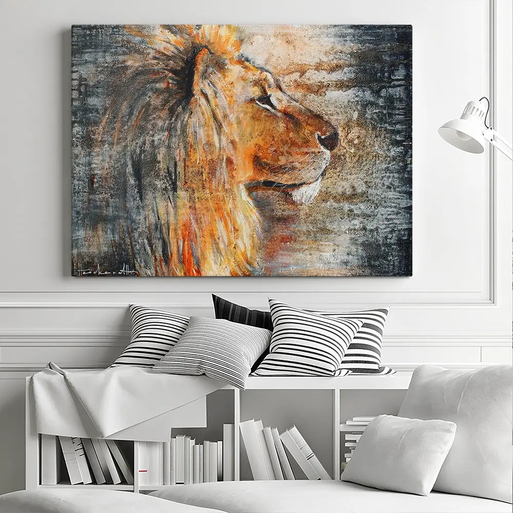 Glowing Lion Canvas Print Glowing Lion Canvas Print wall art product Studio Paint-Ing