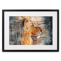 Glowing Lion Framed Art Print wall art product Studio Paint-Ing