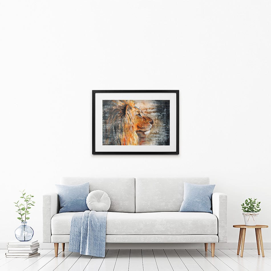 Glowing Lion Framed Art Print wall art product Studio Paint-Ing