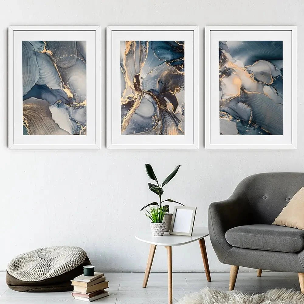 Glowing Marble Framed Art Print Trio Glowing Marble Framed Art Print Trio wall art product coldsun777 / Shutterstock