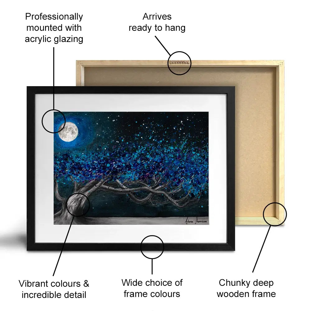 Glowing Midnight Tree Framed Art Print Glowing Midnight Tree Framed Art Print wall art product Ashvin Harrison