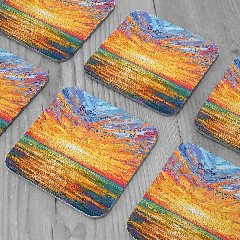 Glowing Sun Coaster Set Glowing Sun Coaster Set wall art product Olga Tkachyk