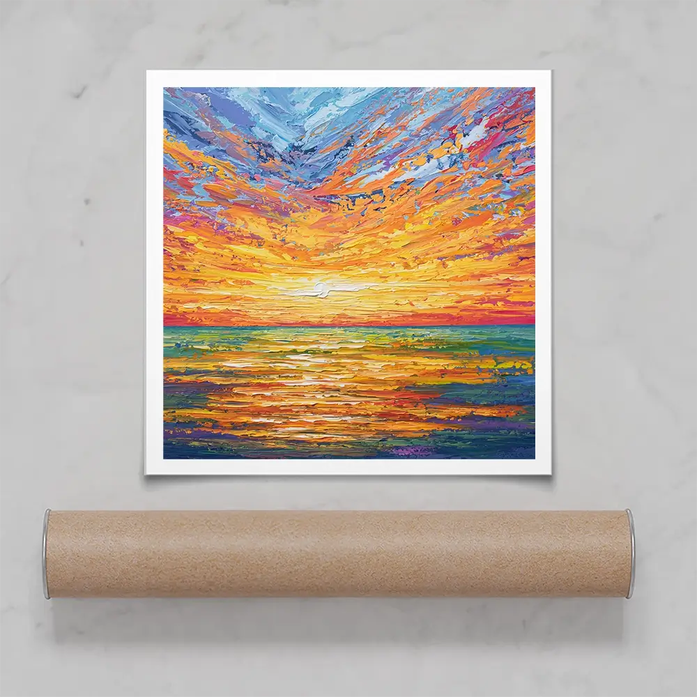 Glowing Sun Square Art Print Glowing Sun Square Art Print wall art product Olga Tkachyk
