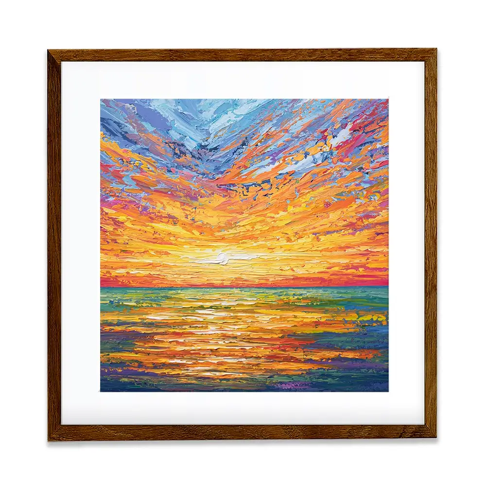 Glowing Sun Square Framed Art Print Glowing Sun Square Framed Art Print wall art product Olga Tkachyk