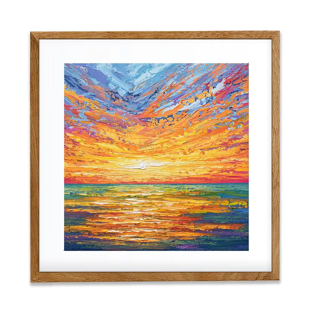 Glowing Sun Square Framed Art Print Glowing Sun Square Framed Art Print wall art product Olga Tkachyk
