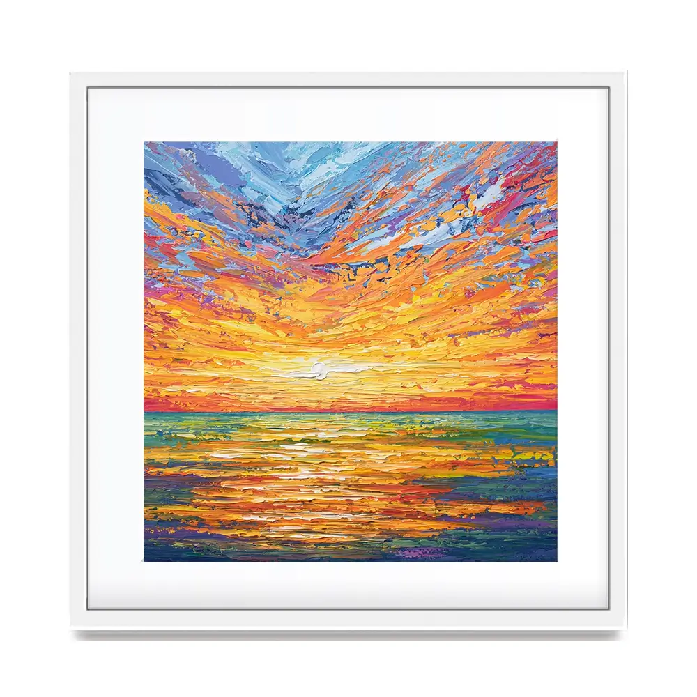 Glowing Sun Square Framed Art Print Glowing Sun Square Framed Art Print wall art product Olga Tkachyk