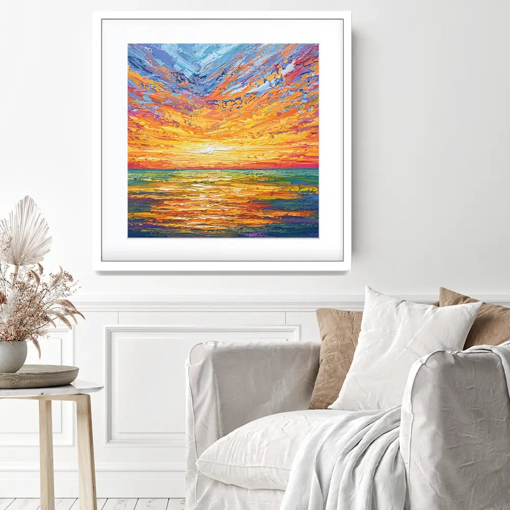 Glowing Sun Square Framed Art Print Glowing Sun Square Framed Art Print wall art product Olga Tkachyk