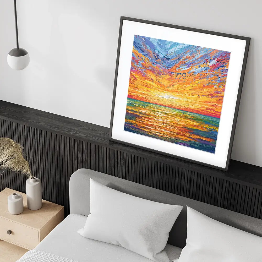 Glowing Sun Square Framed Art Print Glowing Sun Square Framed Art Print wall art product Olga Tkachyk