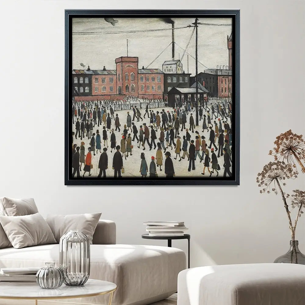 Going To Work Square Canvas Print Going To Work Square Canvas Print wall art product L.S.Lowry