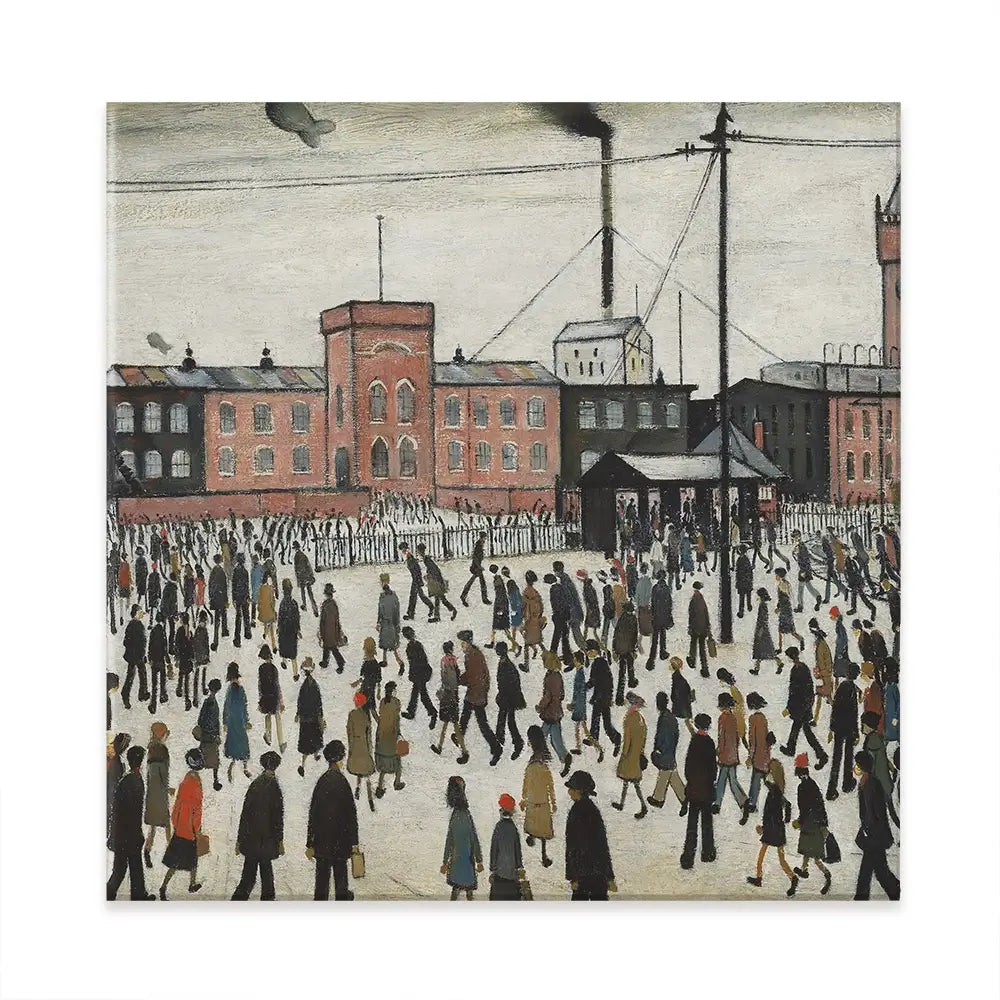 Going To Work Square Canvas Print Going To Work Square Canvas Print wall art product L.S.Lowry