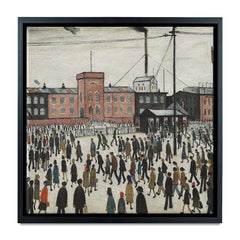 Going To Work Square Canvas Print wall art product L.S.Lowry