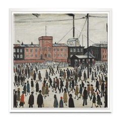 Going To Work Square Canvas Print wall art product L.S.Lowry