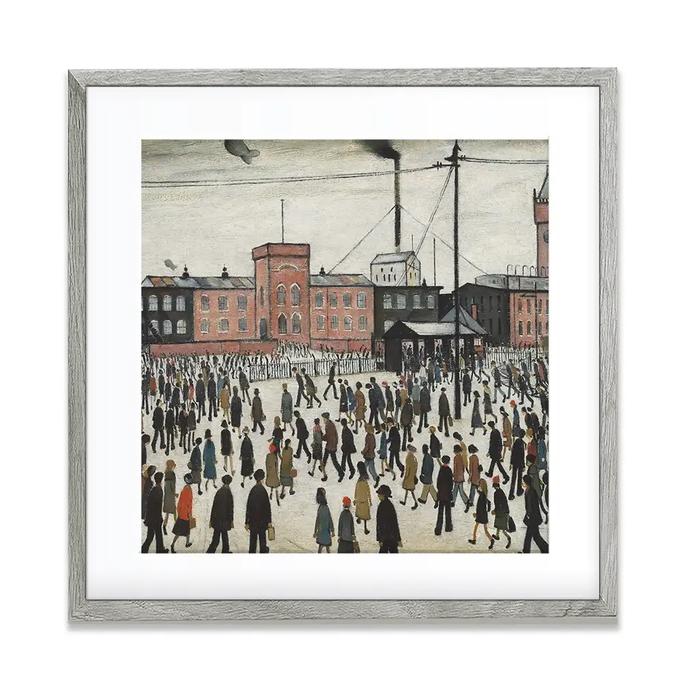 Going To Work Square Framed Art Print Going To Work Square Framed Art Print wall art product L.S.Lowry