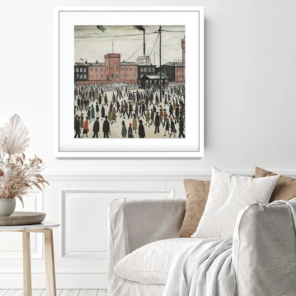 Going To Work Square Framed Art Print Going To Work Square Framed Art Print wall art product L.S.Lowry