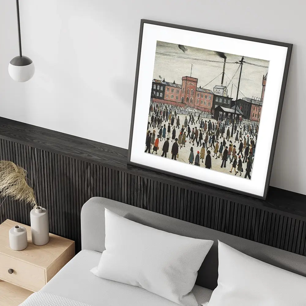 Going To Work Square Framed Art Print Going To Work Square Framed Art Print wall art product L.S.Lowry