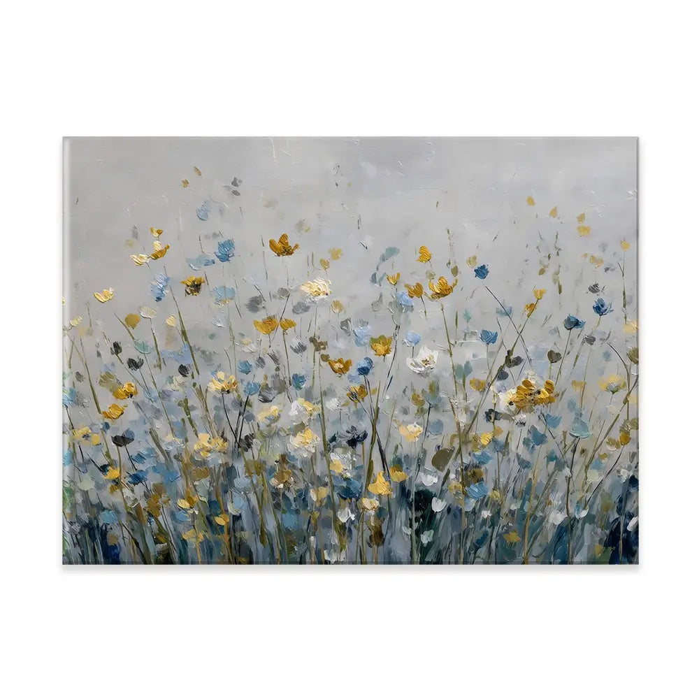 Gold And Blue Wildflowers 1 Canvas Print Gold And Blue Wildflowers 1 Canvas Print wall art product Petal Prints Design - Independent