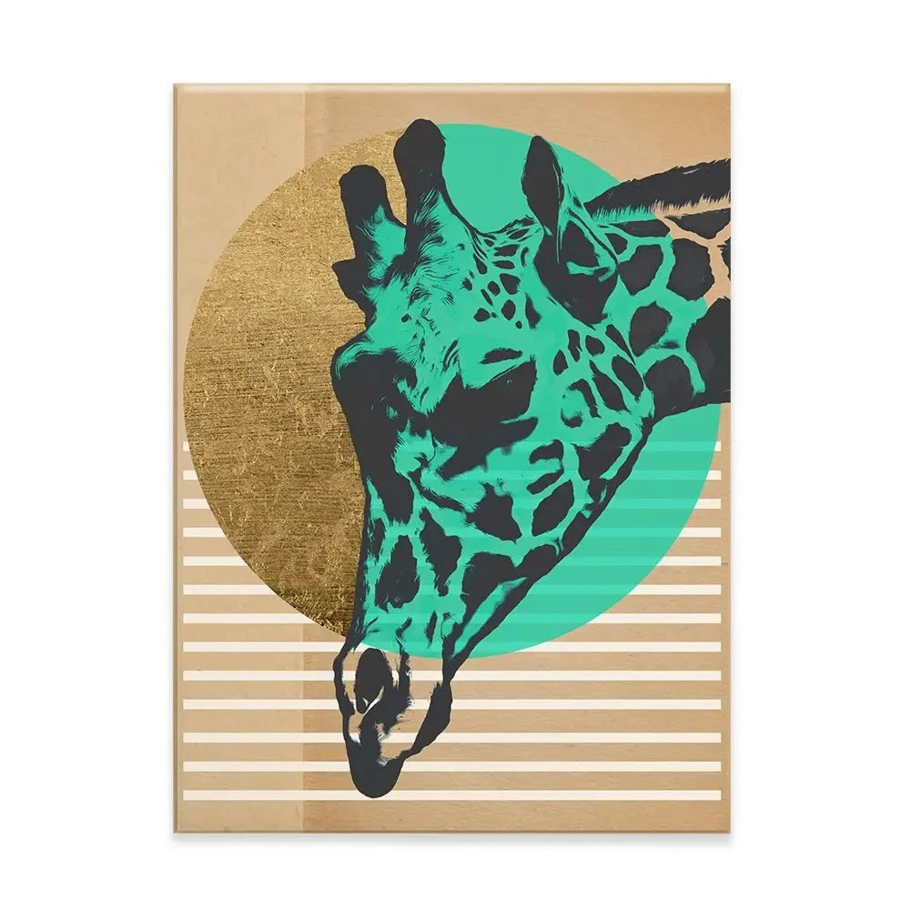 Gold Geometric Giraffe Canvas Print Gold Geometric Giraffe Canvas Print wall art product Alonzo Saunders