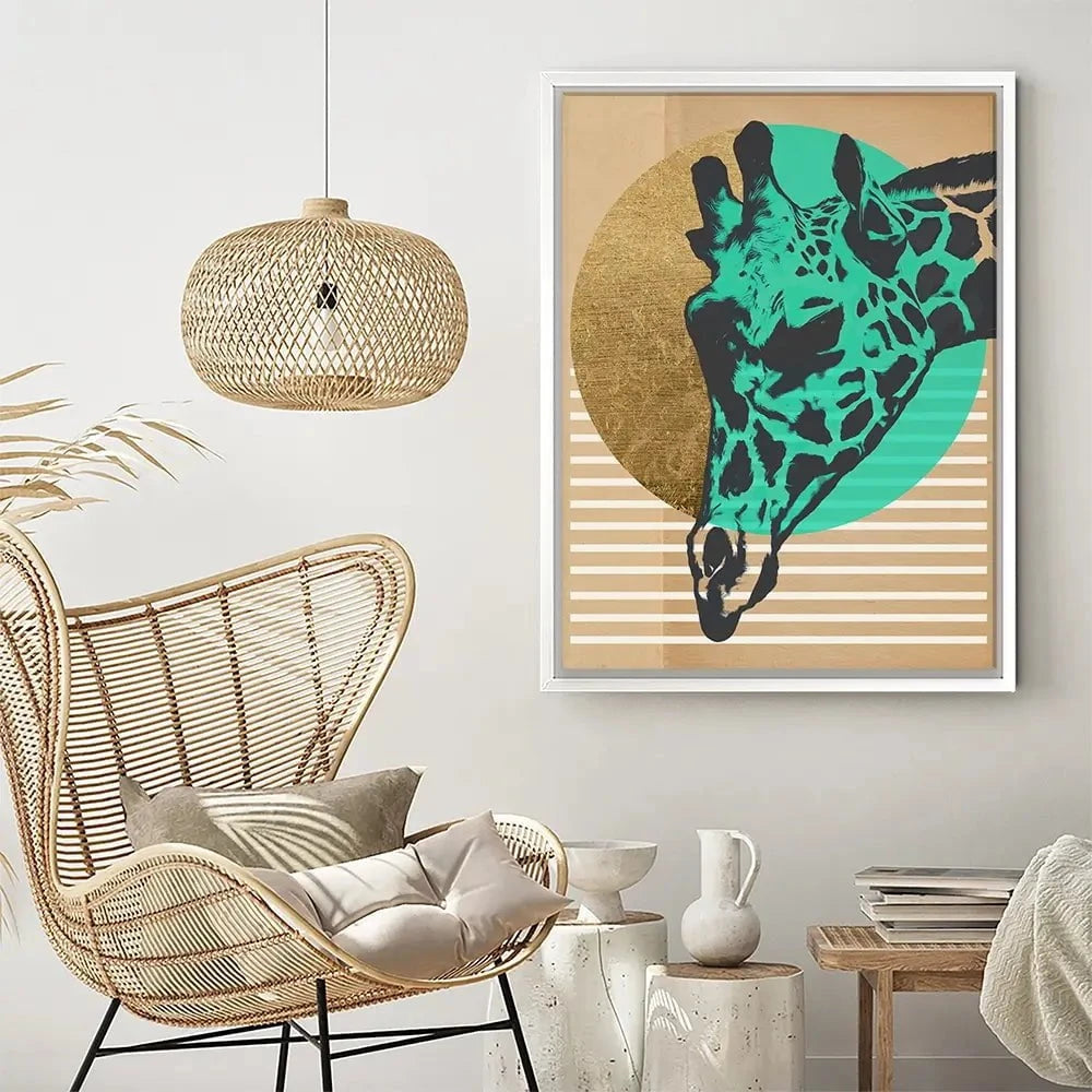 Gold Geometric Giraffe Canvas Print Gold Geometric Giraffe Canvas Print wall art product Alonzo Saunders