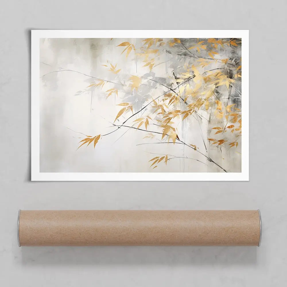 Gold Leaf Branches Art Print Gold Leaf Branches Art Print wall art product Art Print Shop