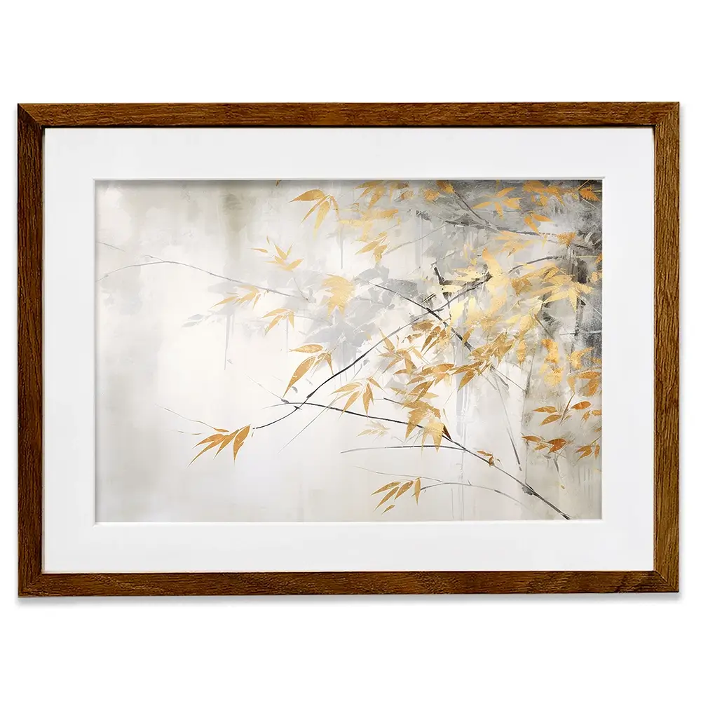 Gold Leaf Branches Framed Art Print Gold Leaf Branches Framed Art Print wall art product Art Print Shop