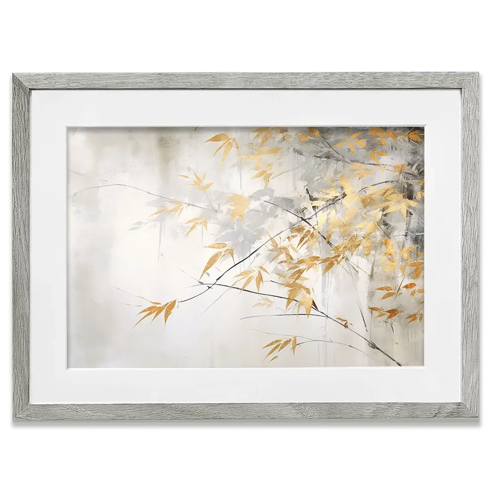 Gold Leaf Branches Framed Art Print Gold Leaf Branches Framed Art Print wall art product Art Print Shop