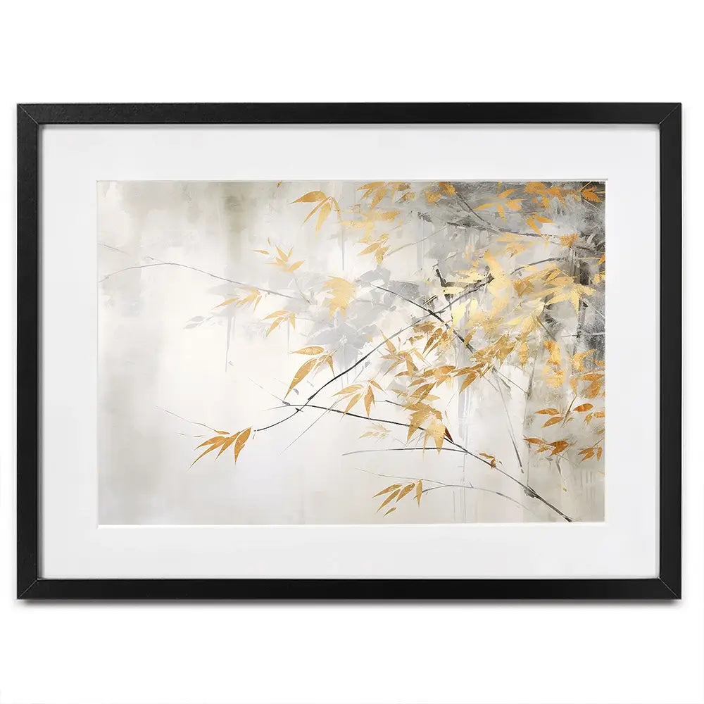 Gold Leaf Branches Framed Art Print Gold Leaf Branches Framed Art Print wall art product Art Print Shop
