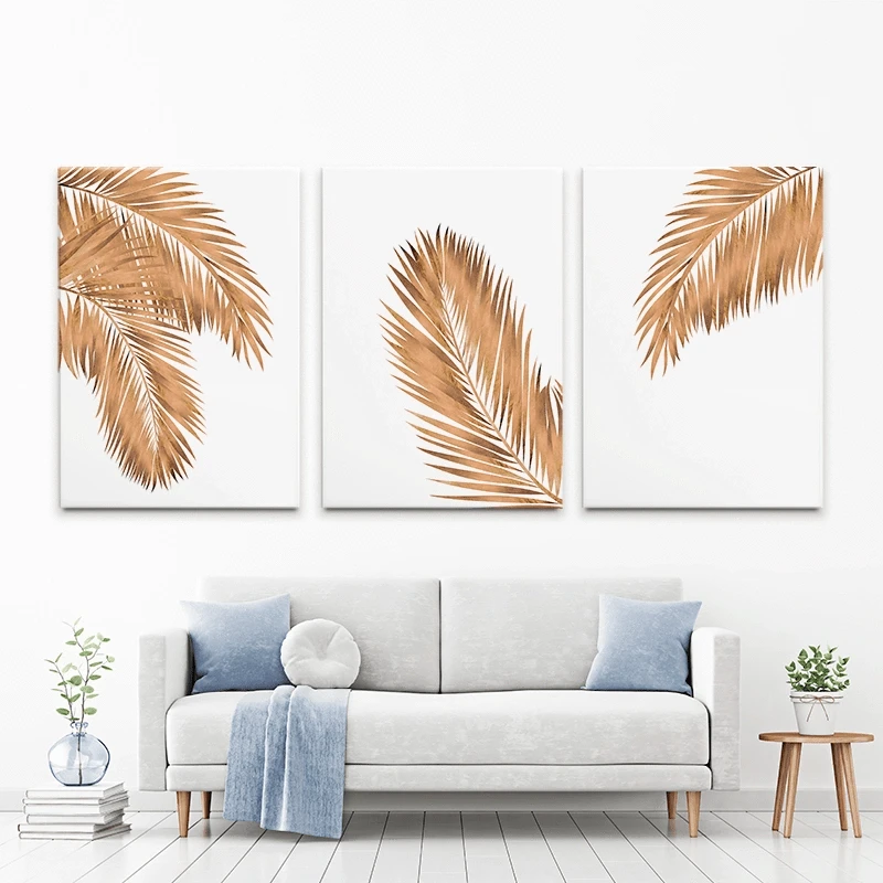 Gold Leaf Trio Canvas Print Gold Leaf Trio Canvas Print wall art product Sarah Manovski