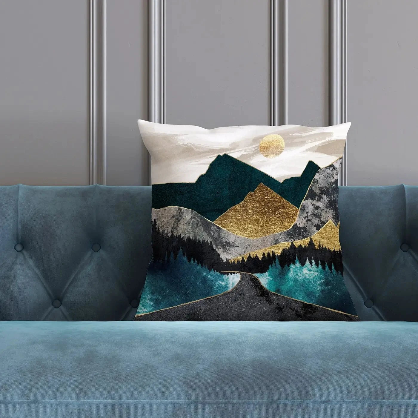 Gold Mountain Cushion Gold Mountain Cushion wall art product Svetlana Aleynikova