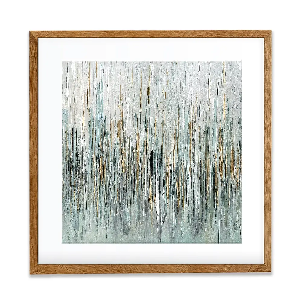 Gold Rain Square Framed Art Print Gold Rain Square Framed Art Print wall art product Svetlana Aleynikova
