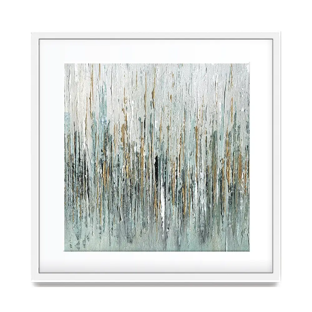 Gold Rain Square Framed Art Print Gold Rain Square Framed Art Print wall art product Svetlana Aleynikova