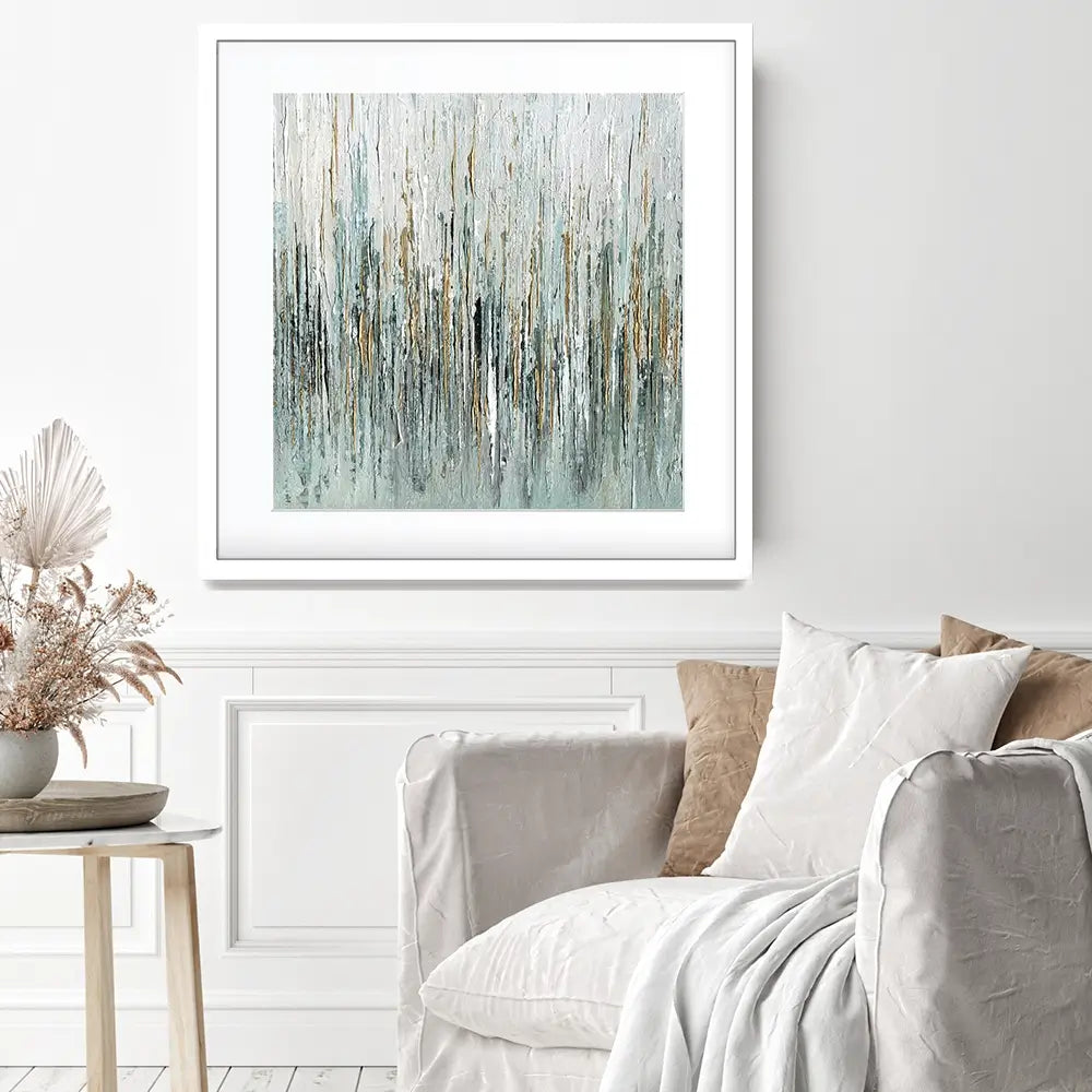 Gold Rain Square Framed Art Print Gold Rain Square Framed Art Print wall art product Svetlana Aleynikova