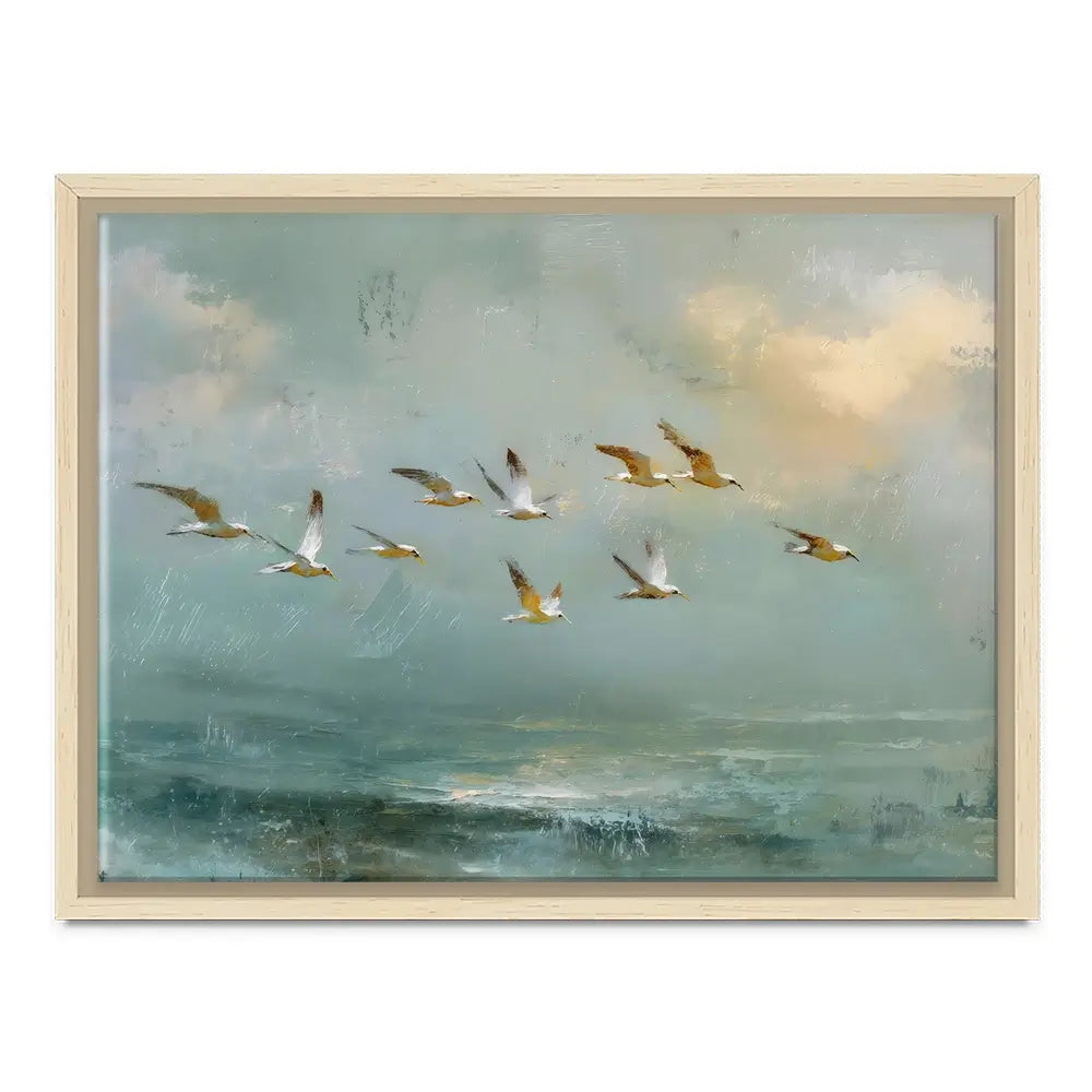 Golden Bird Flight Canvas Print Golden Bird Flight Canvas Print wall art product Petal Prints Design - Independent
