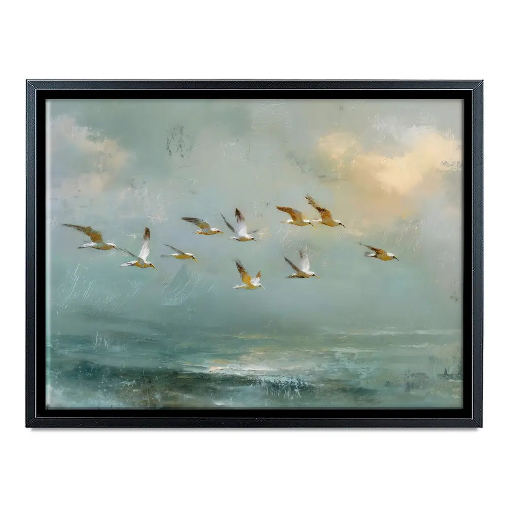 Golden Bird Flight Canvas Print Golden Bird Flight Canvas Print wall art product Petal Prints Design - Independent