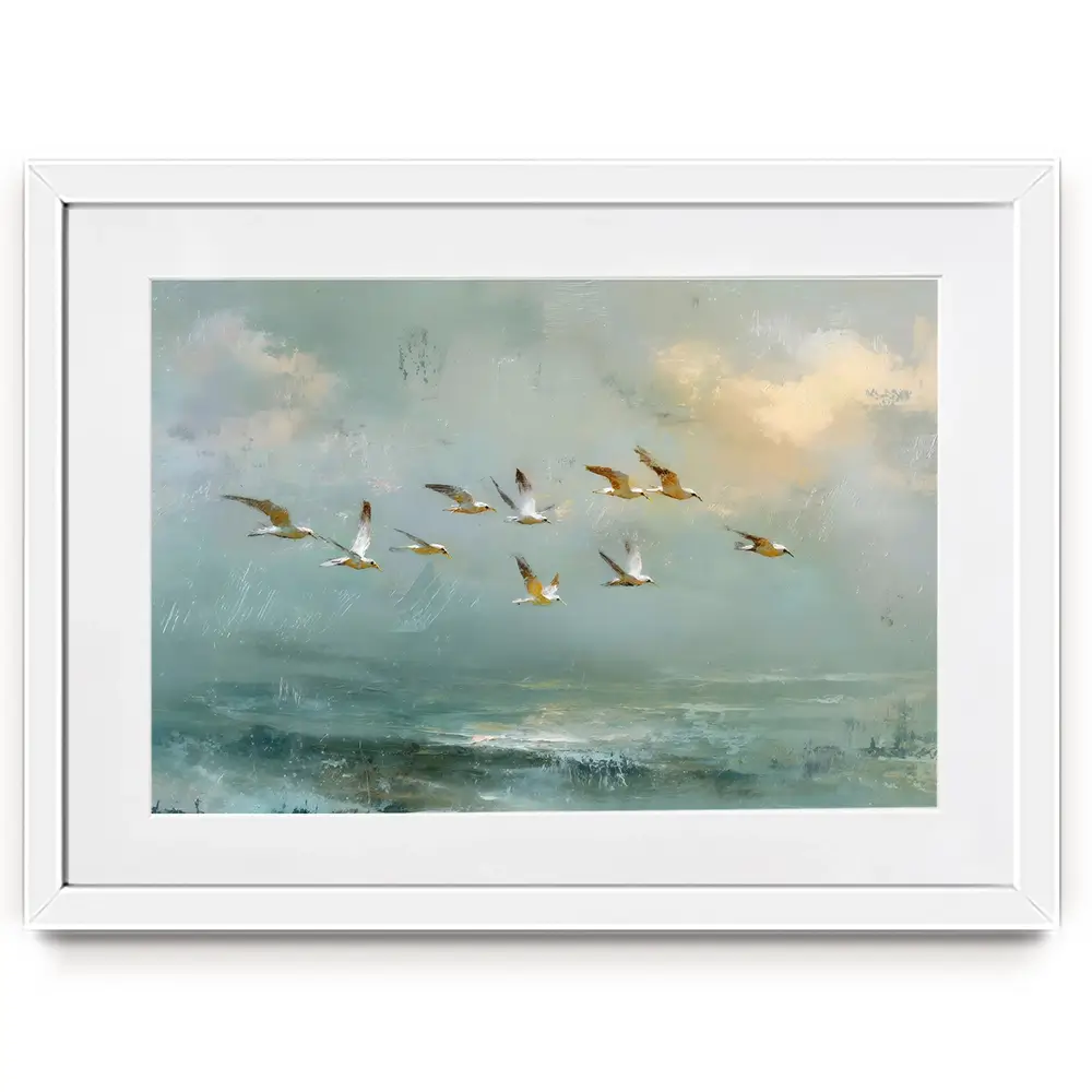 Golden Bird Flight Framed Art Print Golden Bird Flight Framed Art Print wall art product Petal Prints Design - Independent