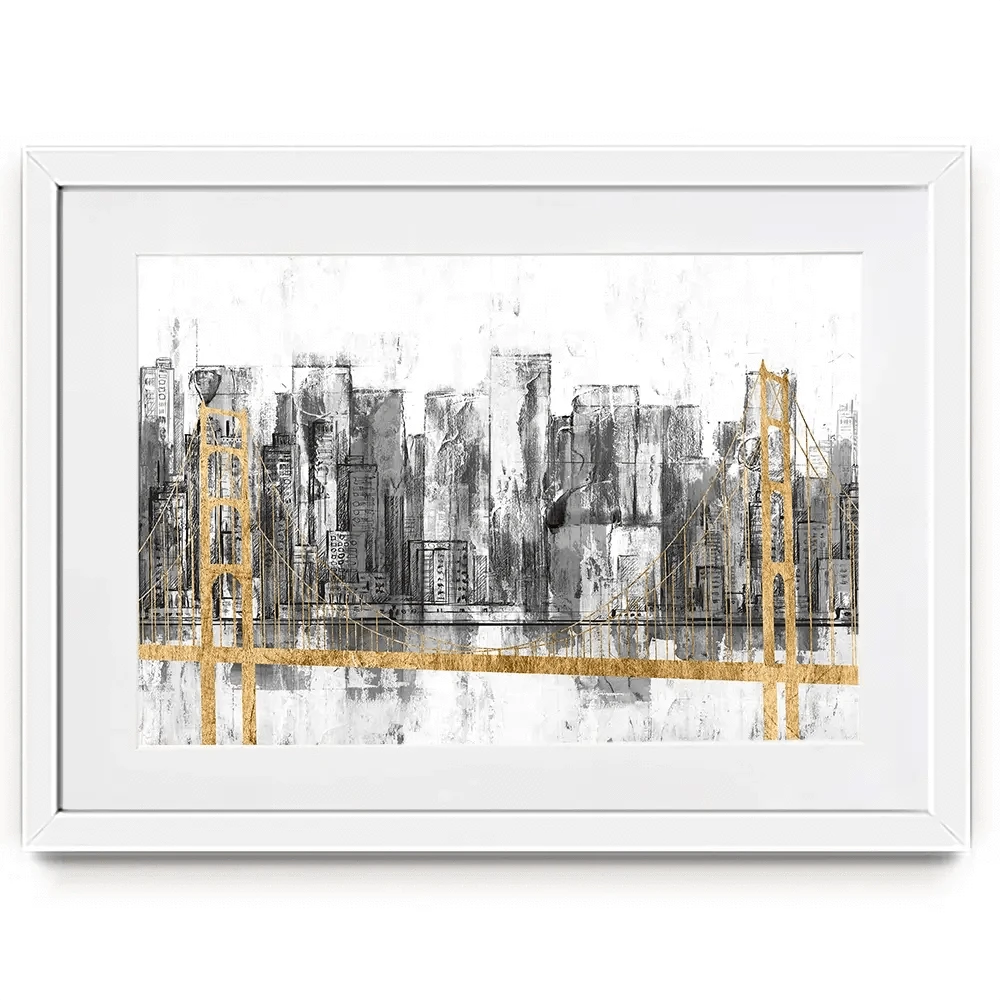 Golden Bridge Panorama Framed Art Print Golden Bridge Panorama Framed Art Print wall art product Jennifer Goldberger