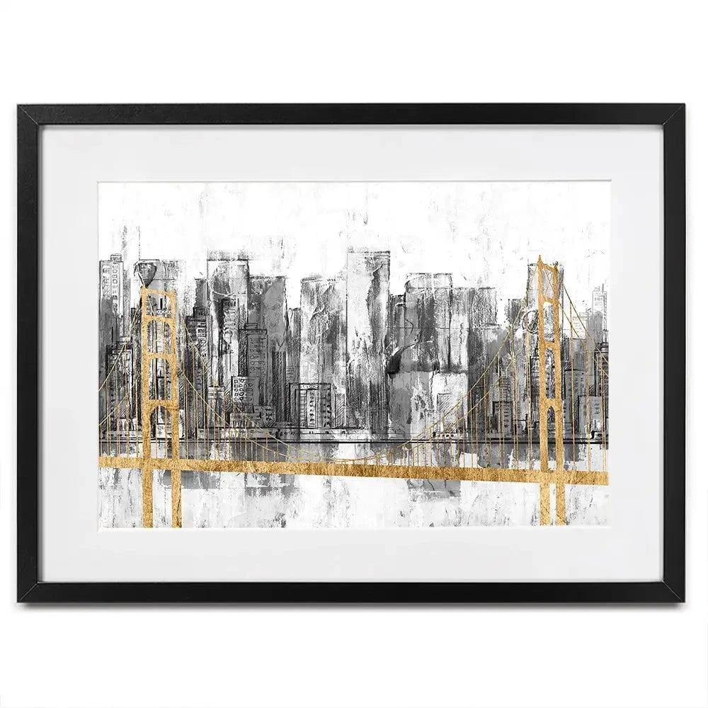 Golden Bridge Panorama Framed Art Print Golden Bridge Panorama Framed Art Print wall art product Jennifer Goldberger