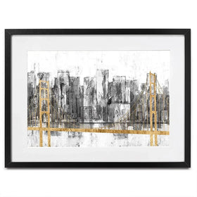Golden Bridge Panorama Framed Art Print Golden Bridge Panorama Framed Art Print wall art product Jennifer Goldberger