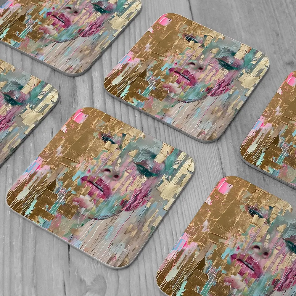 Golden Dreamscape Coaster Set Golden Dreamscape Coaster Set wall art product Svetlana Aleynikova